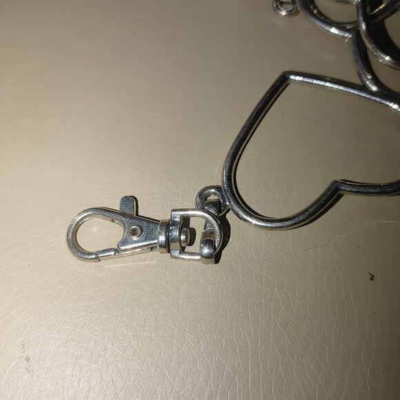 Large Vintage  Chain Belt Silver Heart-Shaped Lobster Claw Clasps Adjustable - Picture 3 of 9